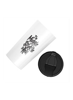 LIT Muggle Struggle Quote Printed Tumbler With Lid White/Black  - Image 2