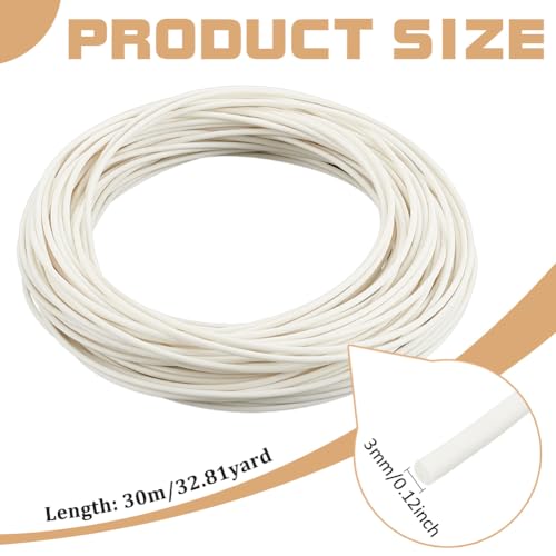 BENECREAT 3281 Yards Plastic Welt Cord Piping 3mm White Polyester Piping Cord for Crochet Knitting Weaving or Trim in Garments Cushions - Image 3