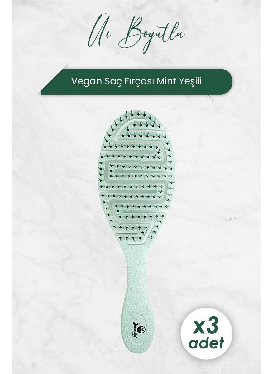 Nascita Three Dimensional Hair Brush Vegan Mint Green 5846 x 3 Pcs 