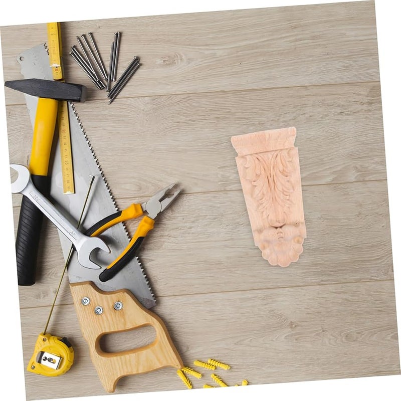 تطبيق زاوية منحوتة من الخشب الصلب غير المطلي، دعامات خزائن أثاث على الطراز الأوروبي - Image 5