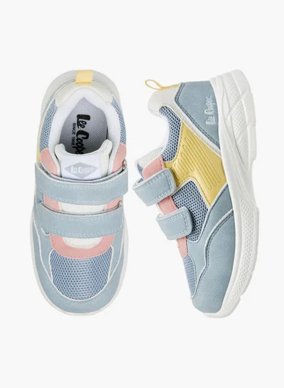 Lee Cooper Girls' Panelled Sneakers with Hook and Loop Closure