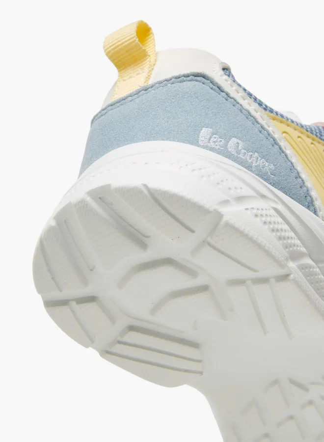Lee Cooper Girls' Panelled Sneakers with Hook and Loop Closure