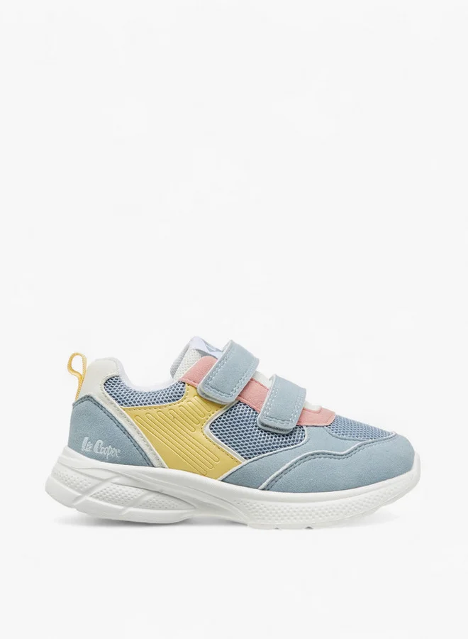 Lee Cooper Girls' Panelled Sneakers with Hook and Loop Closure