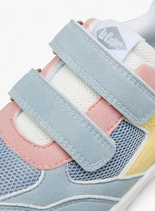 Lee Cooper Girls' Panelled Sneakers with Hook and Loop Closure