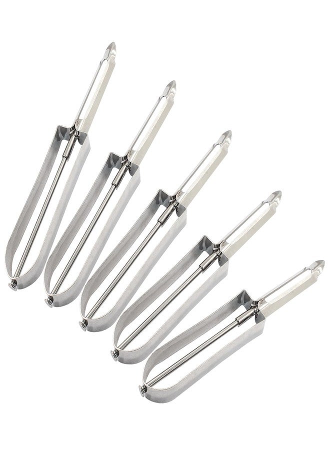 Coufce 5 Pcs Stainless Steel Kitchen Vegetable Peeler Rotary Peelers for Carrots, Potatoes, and Fruits Ergonomic Handle Dishwasher Safe - Image 5
