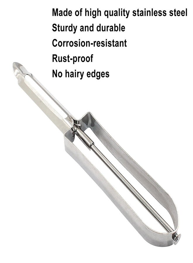 Coufce 5 Pcs Stainless Steel Kitchen Vegetable Peeler Rotary Peelers for Carrots, Potatoes, and Fruits Ergonomic Handle Dishwasher Safe - Image 4