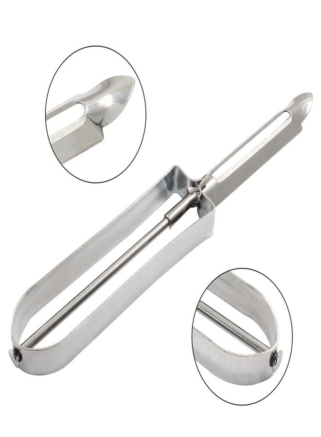 Coufce 5 Pcs Stainless Steel Kitchen Vegetable Peeler Rotary Peelers for Carrots, Potatoes, and Fruits Ergonomic Handle Dishwasher Safe - Image 3