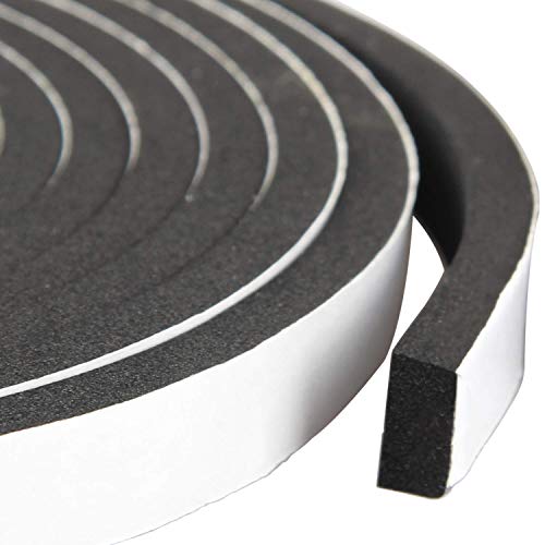G-CHARGE Single Side High Density Self Adhesive Foam Seal Tape, Weather Stripping Doors and Window Insulation Soundproofing, (12mm x 6mm x 5 Meter) - Image 1