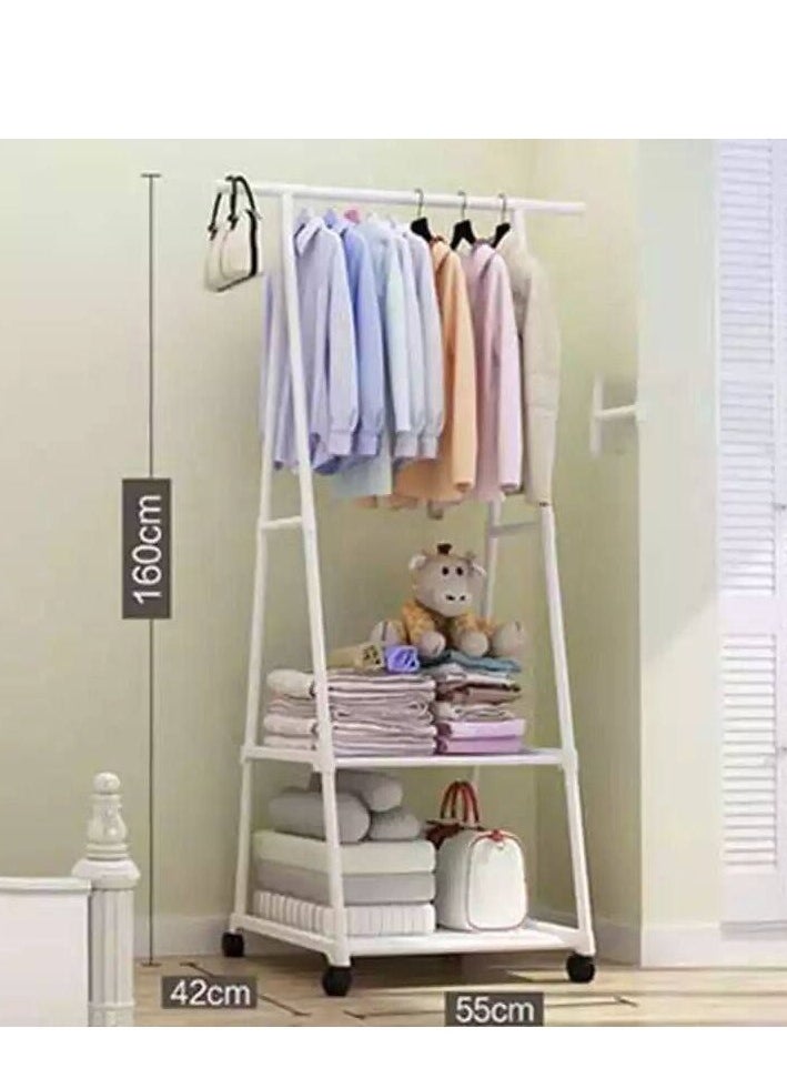 ماركة غير محددة استاند ملابس ثلاثي 2 رف وشماعه للتعليق عجل لسهوله النقل، متعددة، IR  - Image 2