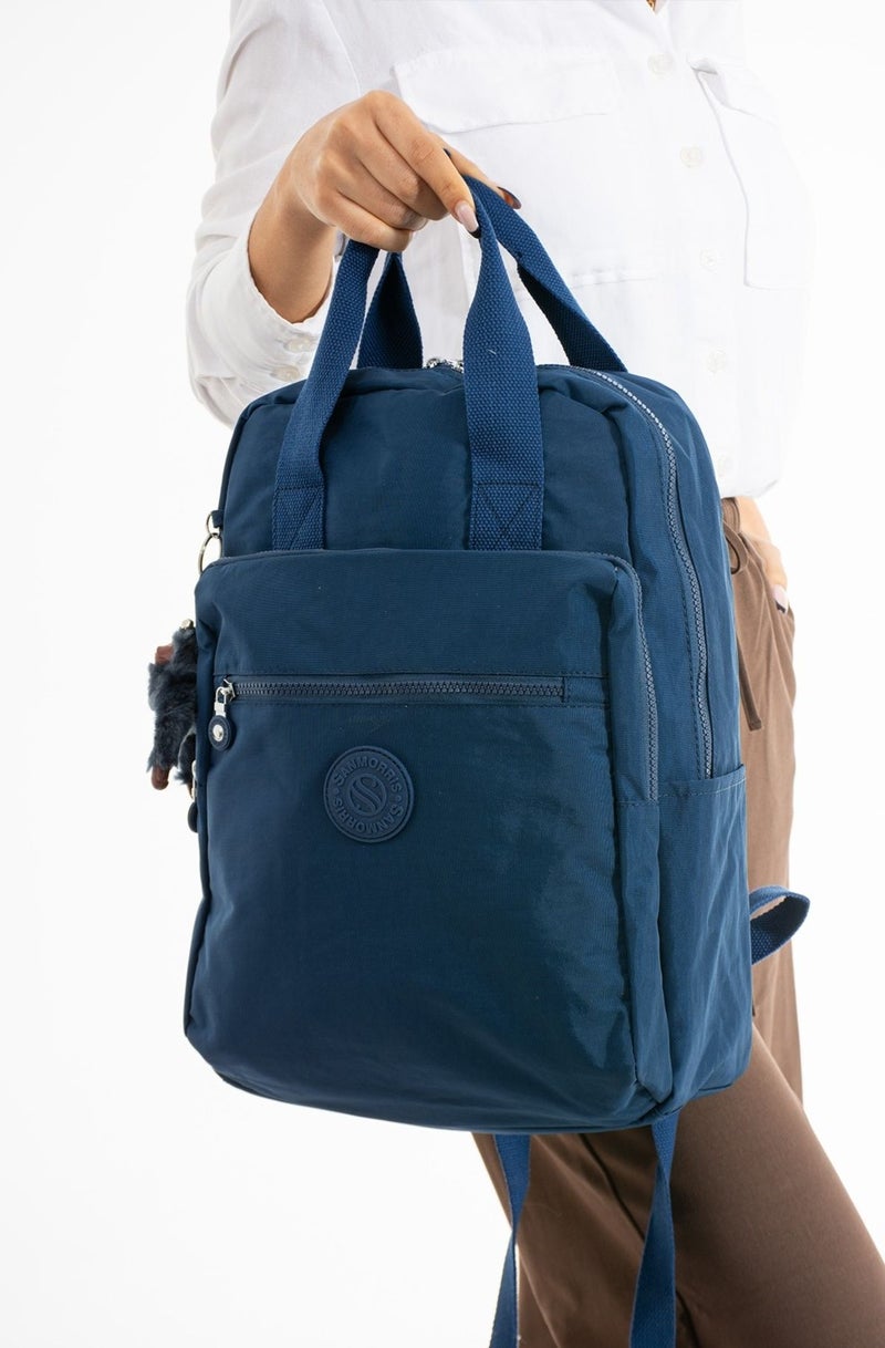 Çanta Trend Bag Trend Sanmorris Unisex Water Resistant Crinkle Fabric Multi Compartment Large Size Laptop School and Backpack Bag  - Image 2