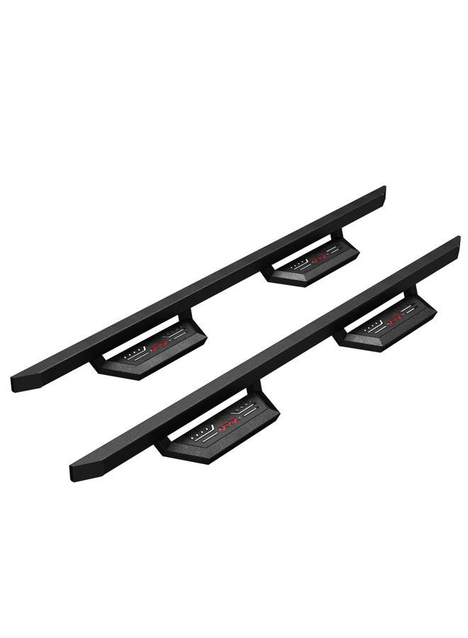 KYX Running Boards & Steps Nerf Bars Compatible with 2005-2024 Toyota Tacoma Double Cab, A Pair 6 inch Car Door Side Steps Nerf Bars Truck Boards Step Rails-Red Logo - Image 1