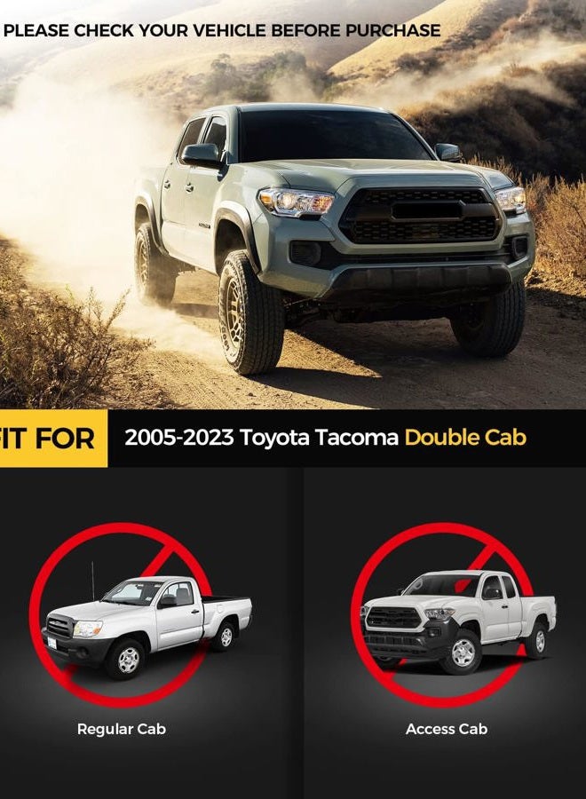 KYX Running Boards & Steps Nerf Bars Compatible with 2005-2024 Toyota Tacoma Double Cab, A Pair 6 inch Car Door Side Steps Nerf Bars Truck Boards Step Rails-Red Logo - Image 2