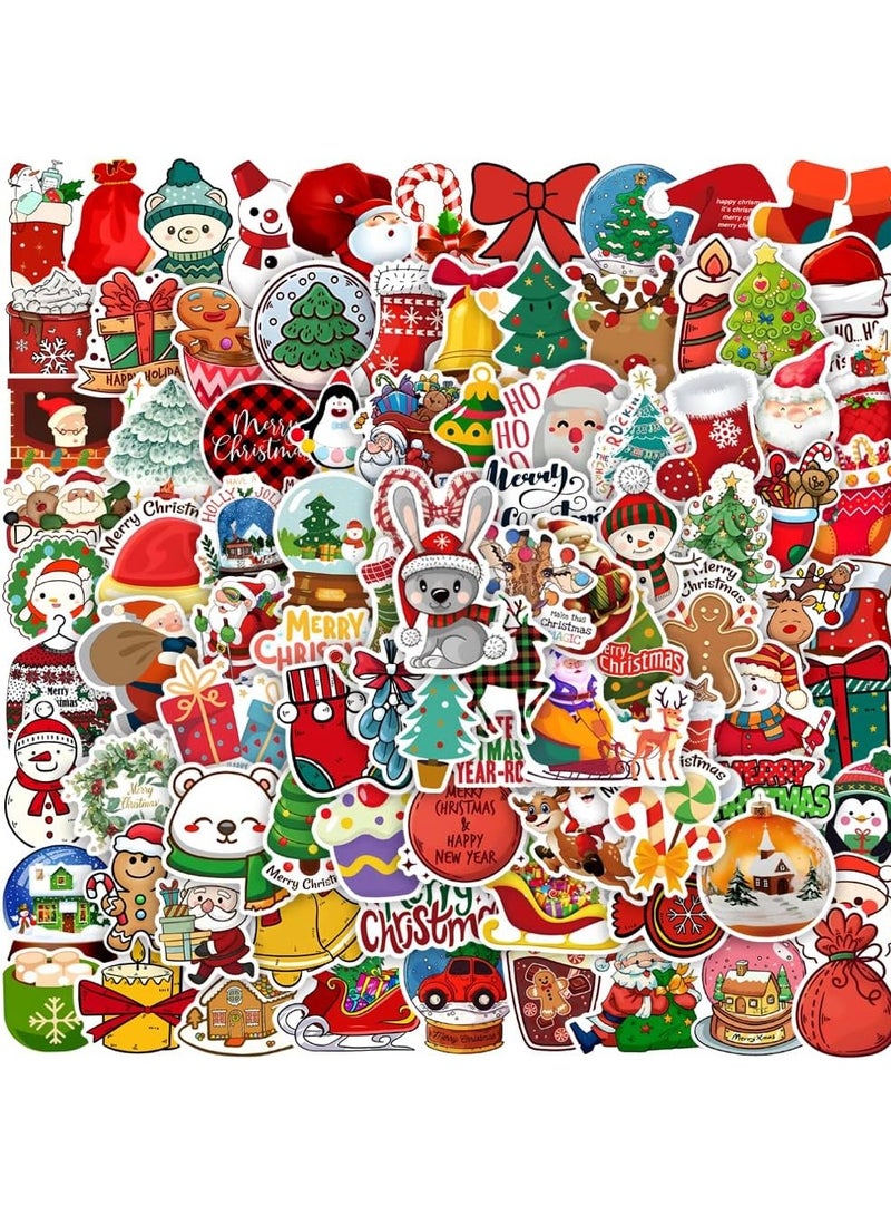 مجموعة ملصقات عيد الميلاد من 100 قطعة، ملصقات عيد الميلاد كريسماس للقصاصات، وزجاجة المياه، والكمبيوتر ، والمظاريف، والنوافذ، وعلامات الهدايا - ملصقات عطلة لطيفة للأطفال - Image 3