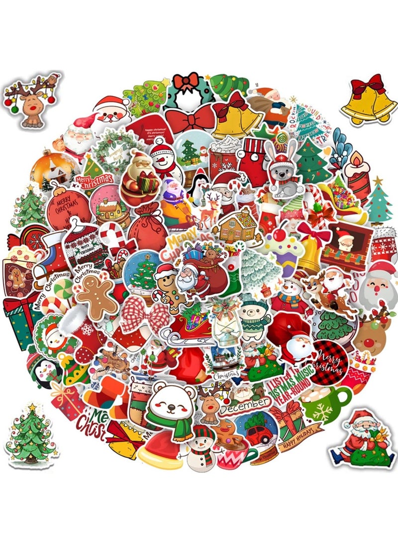 100 Pcs Christmas Stickers Pack, Stickers for Scrapbooking, notebooks, Water Bottle, Laptop, Envelopes, Windows,Gifts Tags - Cute Holiday Stickers for Kids Teens - Image 1