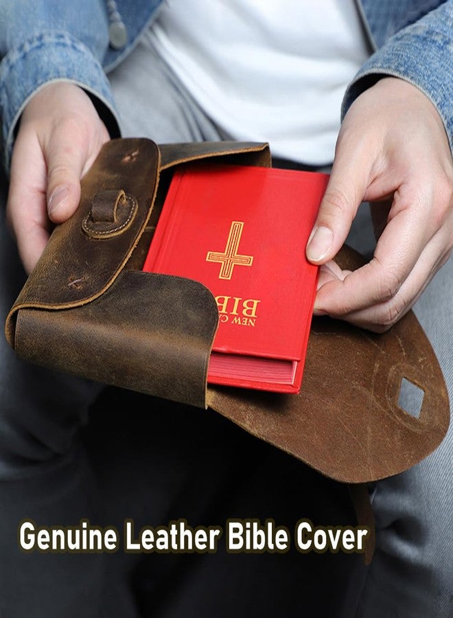 Contacts Bible Cover for Men and Women Full Grain Leather Church Bag Small Bible Protective Holder Carrying Case by Handmade (7" x 5") - Image 2