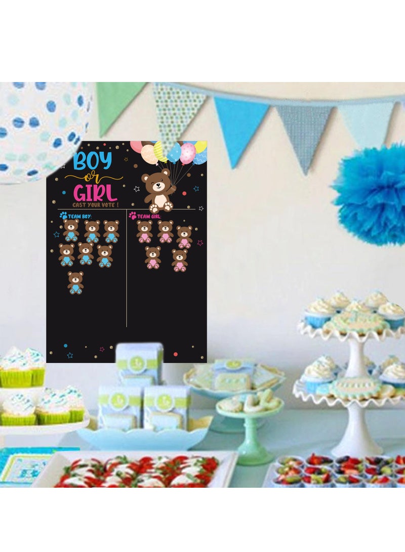 Loquat Baby Gender Reveal Board with Stickers Baby Shower Party Voting Poster Games Kit - Image 2