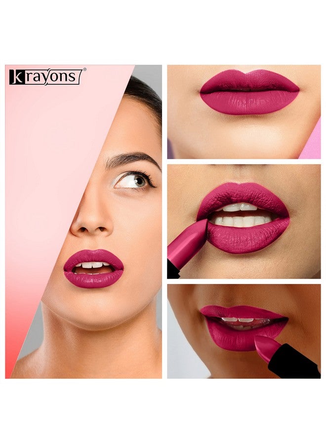 krayons Cute Pop Moisturizing Matte Lipstick, Waterproof, Longlasting, 3.5Gm Each, Multicolor (Pack Of 6) - Image 3
