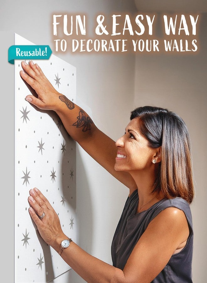 STENCILIT® Celestial Wall Stencil for Painting | 2-Pack 15x27 in | Geometric Wall Stencils for Painting Large Pattern | Scandinavian Large Wall Stencils - Image 2