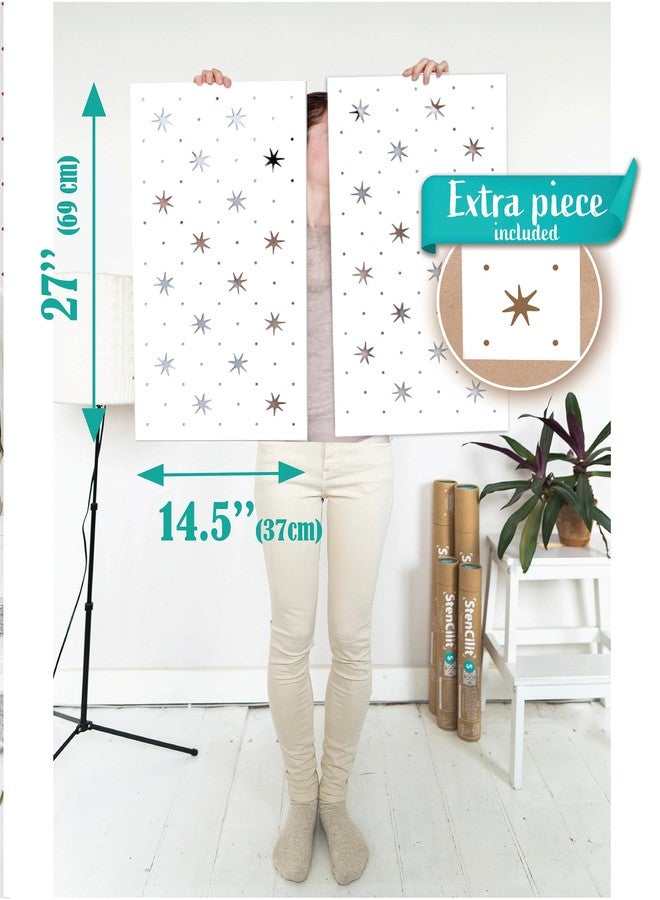 STENCILIT® Celestial Wall Stencil for Painting | 2-Pack 15x27 in | Geometric Wall Stencils for Painting Large Pattern | Scandinavian Large Wall Stencils - Image 5