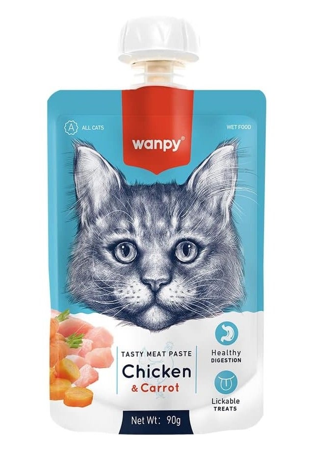 Wanpy Tasty Meat Paste Chicken with Carrot for Cats 90g 