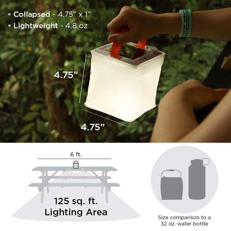 LuminAID فانوس تخييم شمسي قابل للنفخ مصباح LED مثالي للتخييم والمشي والسفر والمزيد من الأضواء الطارئة لانقطاع التيار الكهربائي ومجموعات البقاء على قيد الحياة من الأعاصير كما تم عرضه في برنامج شارك تانك - Image 4