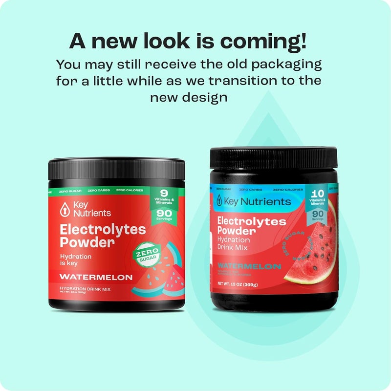 KEY NUTRIENTS Multivitamin Electrolytes Powder No Sugar  Refreshing Watermelon Electrolyte Powder  Endurance  Energy Supplement  Hydration Powder  No Calories  90 Servings  Made in USA - Image 2