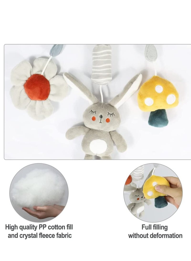 Excefore Baby Hanging Rattles Toys Activity Rabbit Plush Animal Wind Chime Sensory Toy with BB Squeaker Safety for Newborn Babies Toddlers  Shower Gift - Image 5