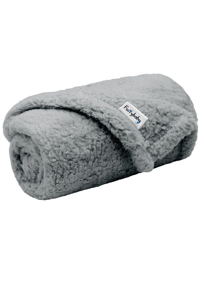 furrybaby Dog Blanket Soft Dog Blankets For Small Dogs Puppy Essentials Washable Sherpa Fleece Cat Blanket 24X32 Inches For Bed Furniture Couch Sofa (Small, Grey)  - Image 1