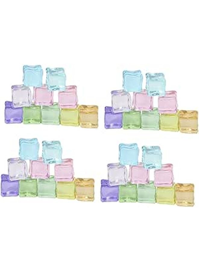 Glow In The Dark Artificial Ice Cubes 40pcs Reusable For Decor Props Party Wedding - Image 1