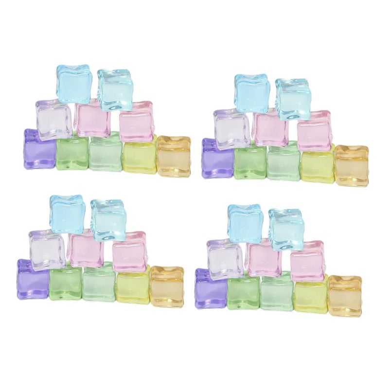 Glow In The Dark Artificial Ice Cubes 40pcs Reusable For Decor Props Party Wedding - Image 2