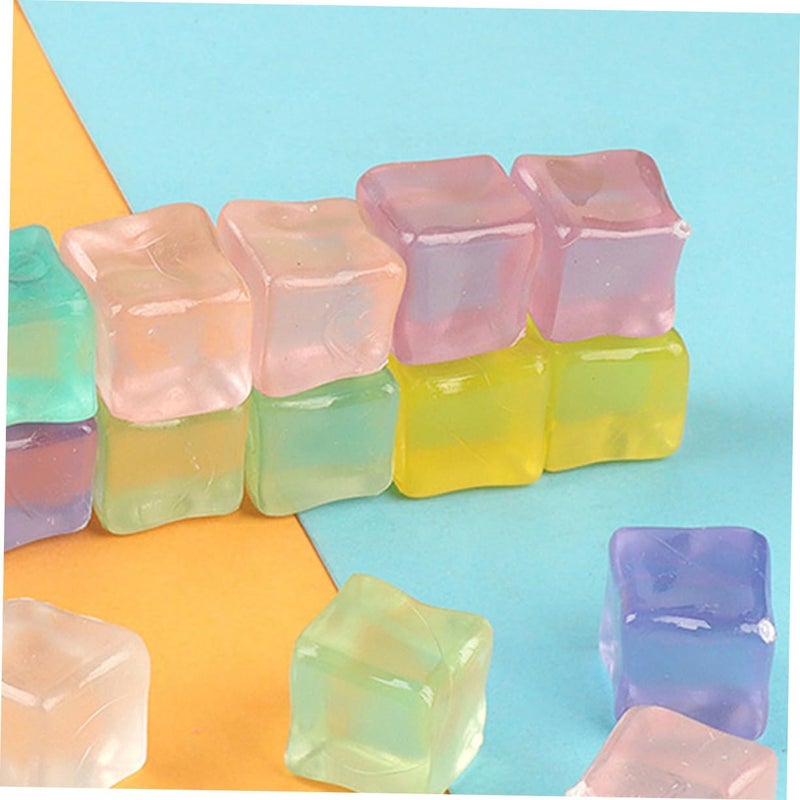 Glow In The Dark Artificial Ice Cubes 40pcs Reusable For Decor Props Party Wedding - Image 5