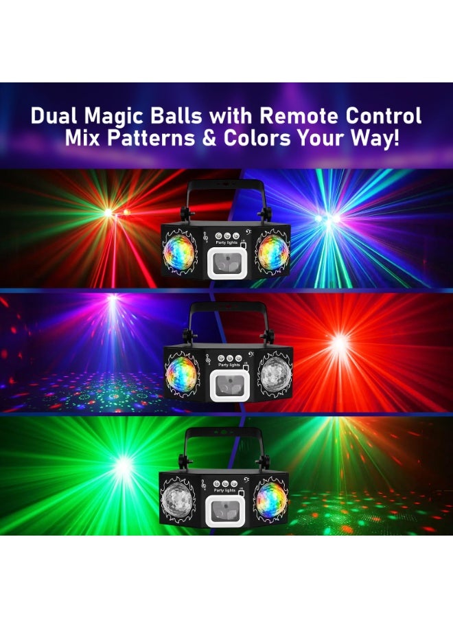 lanthour Double Disco Ball Party Light - Sound-Activated RGB Strobe Light for DJ, KTV Clubs, and Home Parties - Image 3