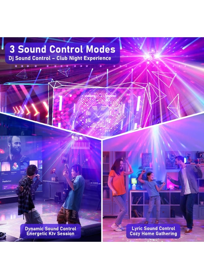 lanthour Double Disco Ball Party Light - Sound-Activated RGB Strobe Light for DJ, KTV Clubs, and Home Parties - Image 4