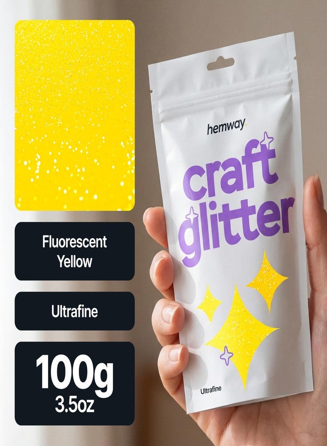Hemway Craft Glitter Fluorescent Yellow 100g Ultrafine Glitter for Crafts, Resin, Epoxy, Tumbler, Art, Candle, Decorations, Crafting Supplies - Image 2