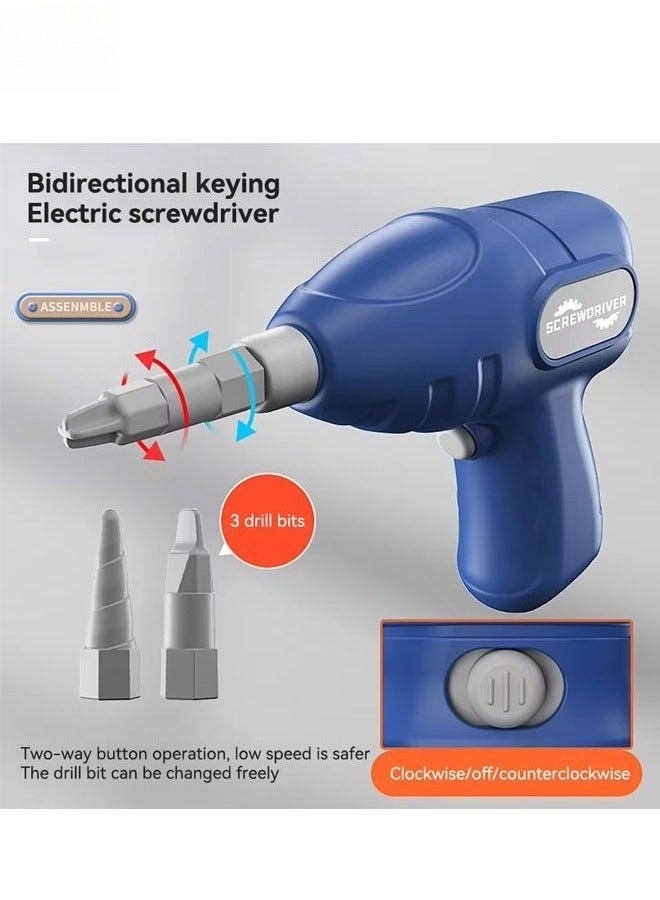 450pcs Piece Drill Toys Educational DIY Tool Toys Set, Mosaic Set for Kids Ages 3-10 Years Drill and Screwdriver Sets, Children's Building Blocks, Electric Drill and Screw Puzzle Set for Kids,Simulation Electric Repair Toys - Image 3