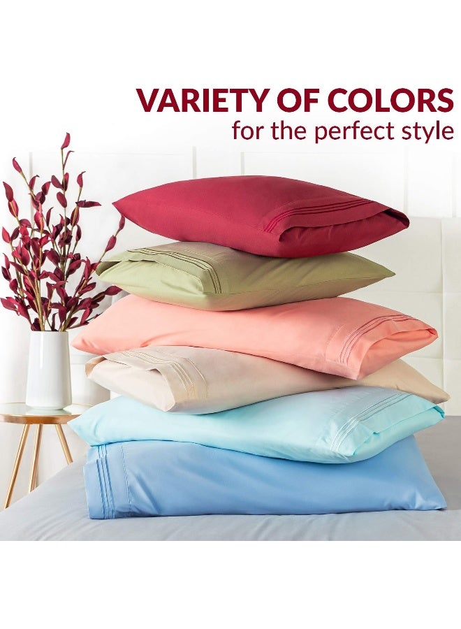 Mellanni Pillow Cases - Luxury, Extra Soft, Cooling Pillow Covers - 2 PC Iconic Collection Pillowcases - Envelope Closure (King 20" x 40", Blue Hydrangea) - Image 3