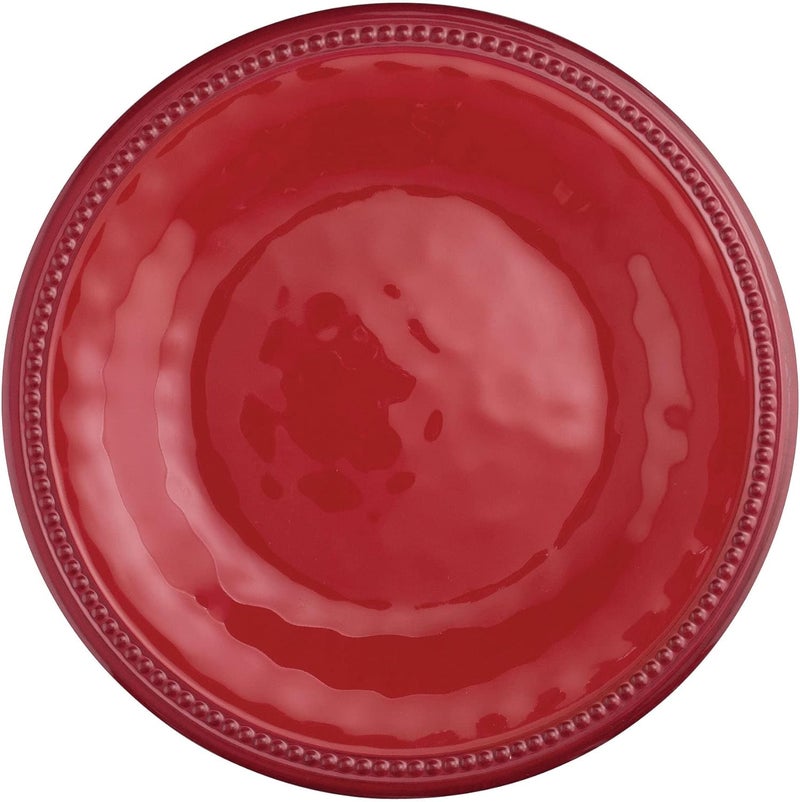 UP طقم أدوات مائدة مكون من 12 قطعة من UPware مع حبات من الميلامين للأطباق الخارجية، طقم أطباق وأوعية لخدمة 4 أشخاص باللون الأحمر - Image 5