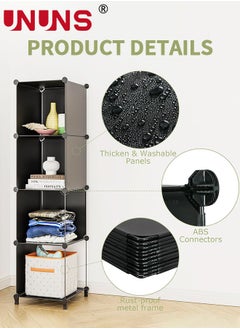 UNUNS Closet Organizer,6 Cubes Storage Shelf,Portable Closet Organizer System,Closet Organizers And Storage Shelves,Bookcase Bookshelf For Bedroom,Wardrobe,Black  - Image 2