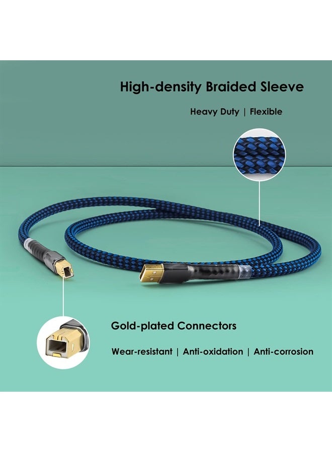 VIBORG HiFi USB 2.0 Printer Cable DAC A-B OCC Digital AB Audio A to B Scanner Cord A-Male to B-Male (1M) - Image 3