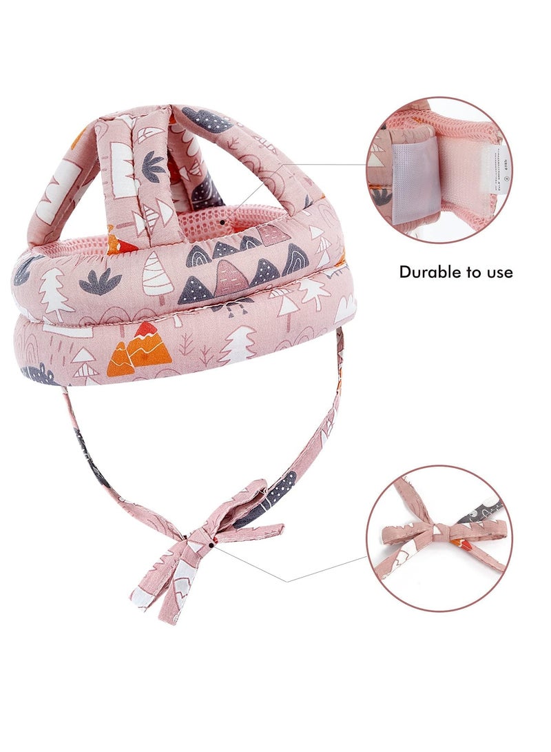 VIUAUAX [Upgrade] Baby Safety Helmet Infant Toddler Breathable & Adjustable Head Cushion Bumper Bonnet for Running Walking Crawling (Pink) - Image 2