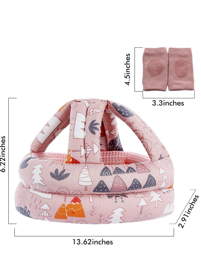 VIUAUAX [Upgrade] Baby Safety Helmet Infant Toddler Breathable & Adjustable Head Cushion Bumper Bonnet for Running Walking Crawling (Pink) - Image 4