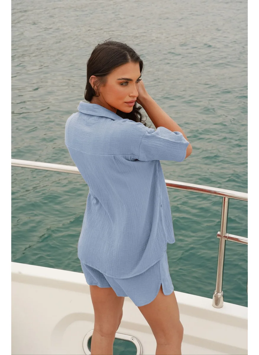 نوماد Crinkle Cotton Button Down Shirt
