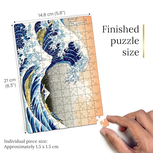 91Knots Hokusai's The Great Wave Off Kanagawa — 140 Piece Premium Wooden Jigsaw Puzzle for Kids 5+ & Adults | Masterstroke World Famous Japanese Ukiyo-e Art Collection Gift for Boys & Girls - Image 5
