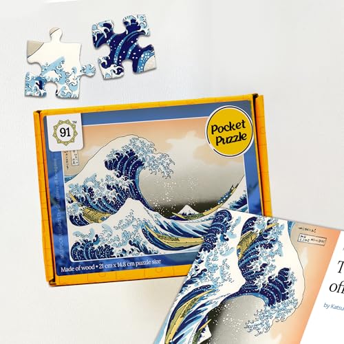 91Knots Hokusai's The Great Wave Off Kanagawa — 140 Piece Premium Wooden Jigsaw Puzzle for Kids 5+ & Adults | Masterstroke World Famous Japanese Ukiyo-e Art Collection Gift for Boys & Girls - Image 1