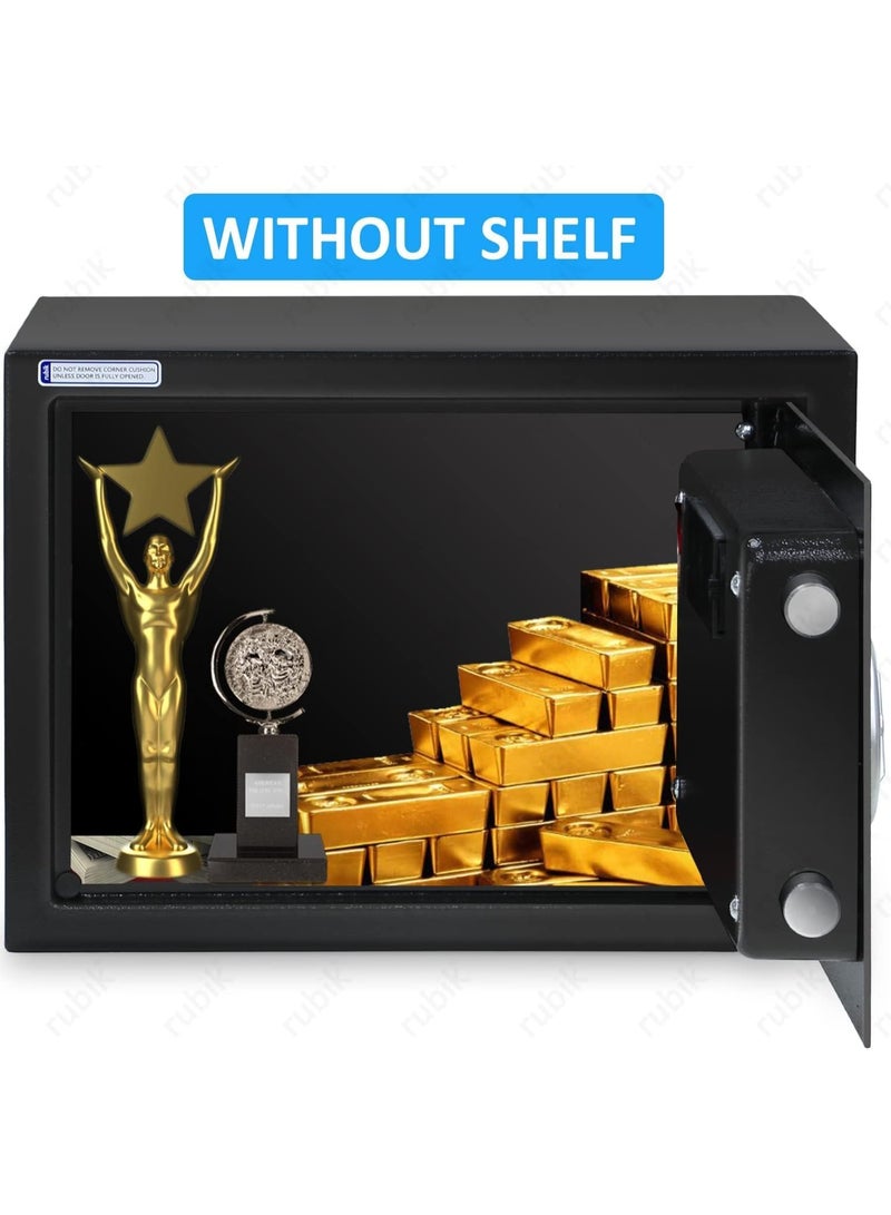 روبيك خزنة آمنة بحجم A4 للمستندات، مزودة بقفل رقمي ومفتاح احتياطي، مناسبة للمنزل والمكتب والمتاجر والأعمال التجارية، موديل RB-25EG6 (25×35×25 سم)، لون أسود - Image 5