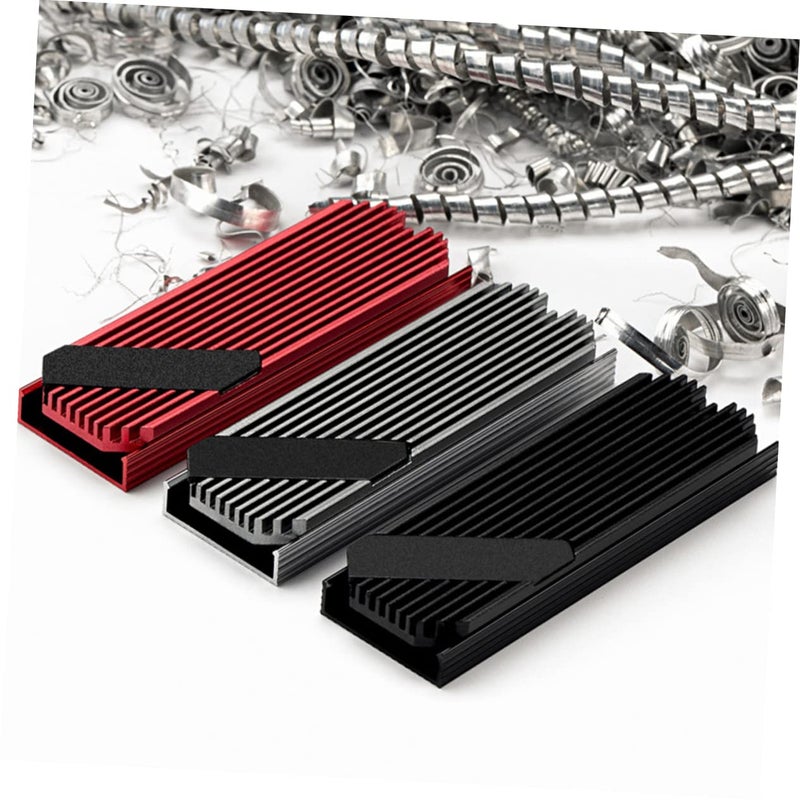 مشتت حرارة من الألومنيوم لـ SSD مع وسادة حرارية، مجموعة من 3 قطع لتبديد حراري فعال - Image 3