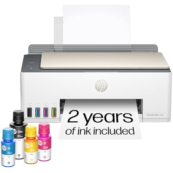 HEWLETT PACKARD SMART TANK 5101 WIRELESS ALL-IN-ONE INK TANK PRINTER WITH 2 YEARS OF INK INCLUDED, PRINT, SCAN, COPY, BEST FOR HOME, REFILLABLE INK TANK (1F3Y0A) - Image 1