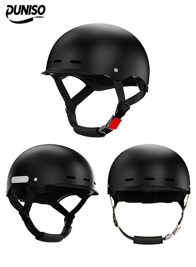 DUNISO Open Face Helmet, Motorcycle Helmet，Half Shell Helmet, Adjustable Head Circumference, Shock And Fall Resistant, Suitable For Both Men And Women  - Image 1