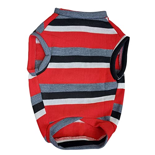 FETCHER Red Black Striped Premium Dog, Puppy, Kitten and Cat Warm T-Shirt | Sweater for Small Breeds (12" X-Small) - Image 4