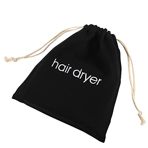 ERKXD 3 | 6 | 8 Pack Hair Dryer Bags Drawstring Bag Container Hairdryer Bag for travel bathroom (8 PCS, Black) - Image 2